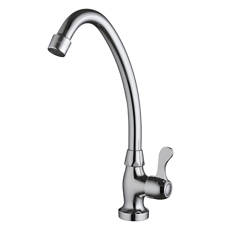 Lead Free Basin Swan Neck Easy Kitchen Brass Sink Taps Single Tap Small Thin Water Cold Faucet