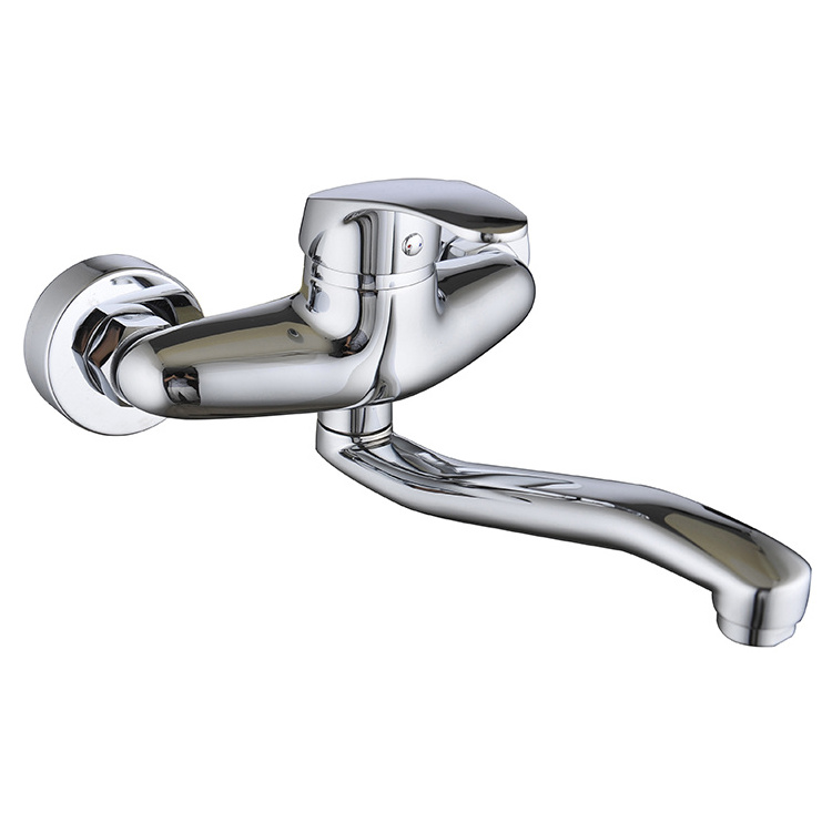 New Design Single Lever Water Long Spout Water Sink Modern Brass Chrome Kitchen Taps Faucet For Kitchen Sink