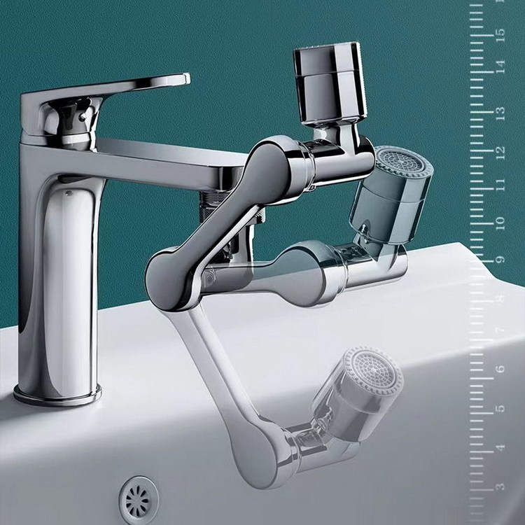 Universal 1440 Degree Swivel Robotic Arm Faucet Plastic Kitchen Sink Extension Faucet Rotatable Multifunctional Extension Faucet