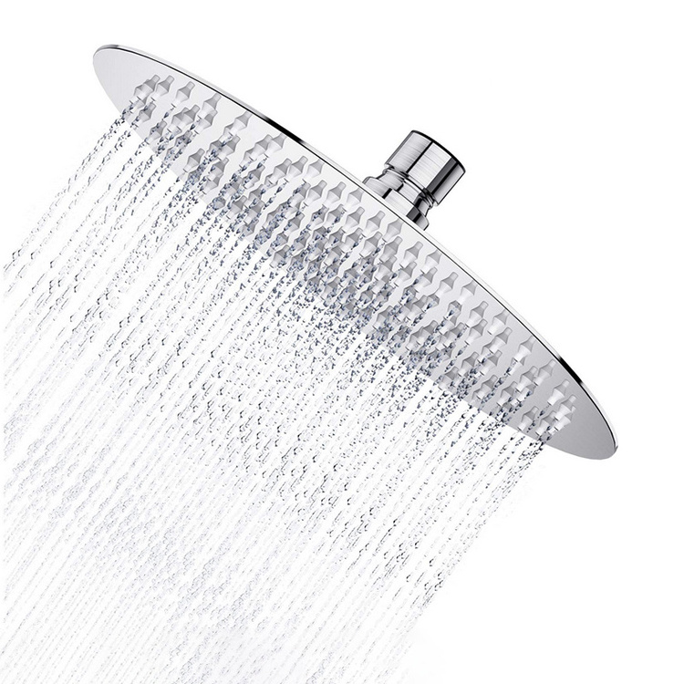 12 Inches Ultra Thin Shower Head Round Stainless Steel Shower Head Bathroom Rain Shower