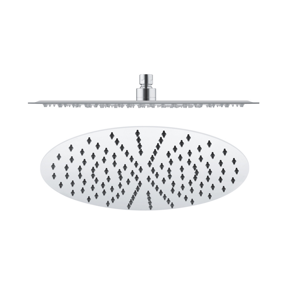 12 Inches Ultra Thin Shower Head Round Stainless Steel Shower Head Bathroom Rain Shower