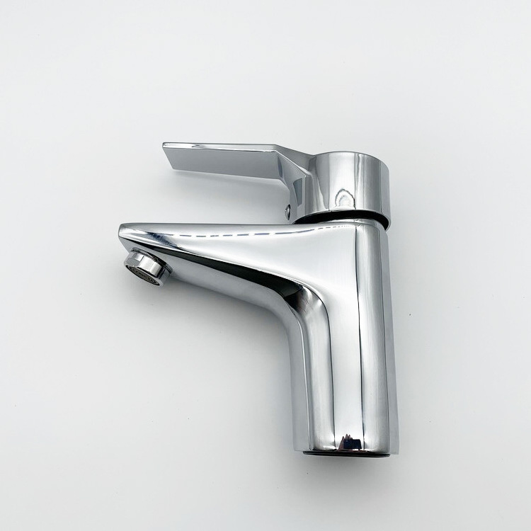 Good Quality Chrome Polished Deck Mounted Hand Wash Mixer Water Taps Bathroom Basin Faucet