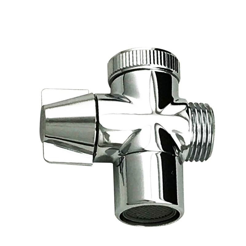 Bathroom Accessories Brass Faucet Water Adapter with Three-way Faucet Spout Diverter