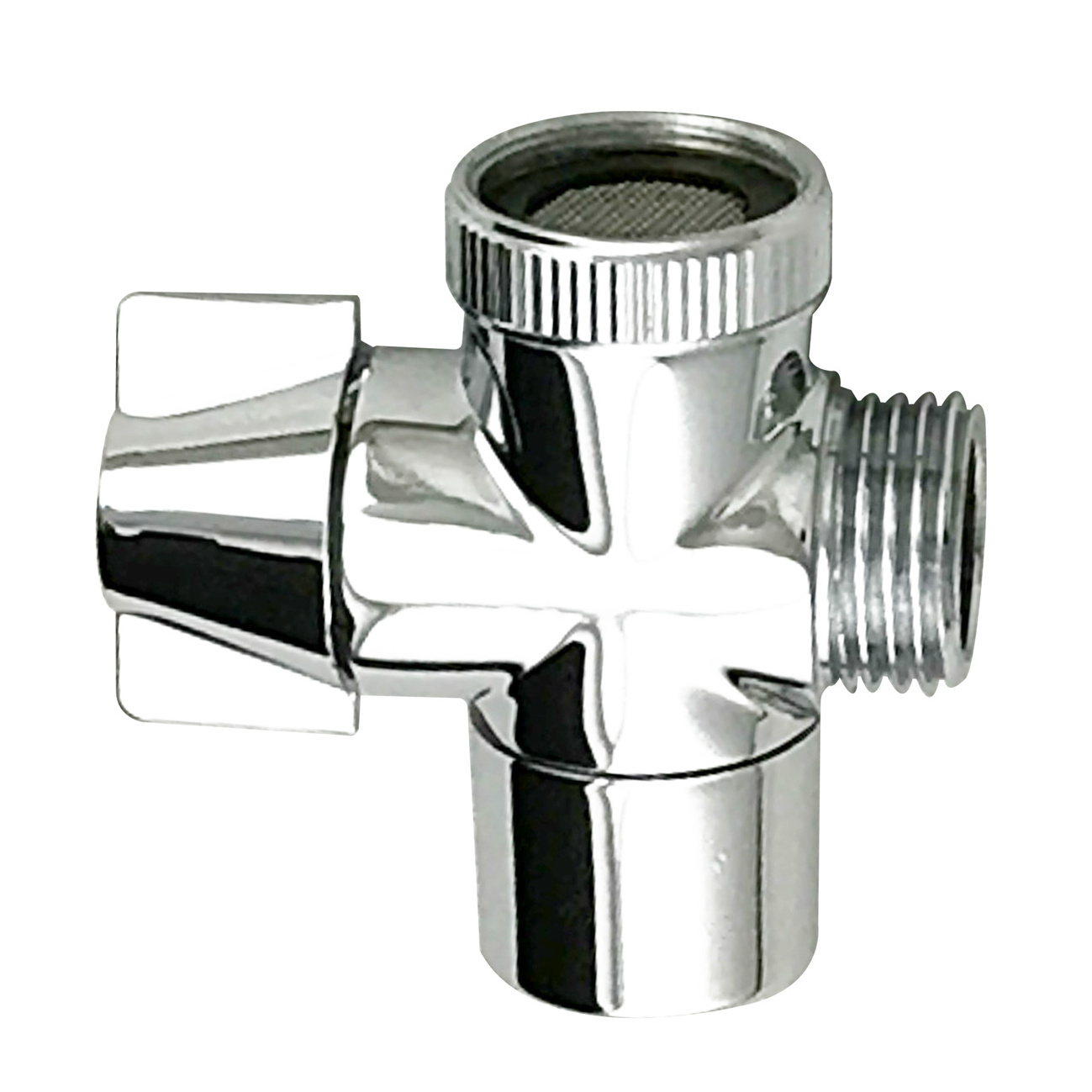 Bathroom Accessories Brass Faucet Water Adapter with Three-way Faucet Spout Diverter