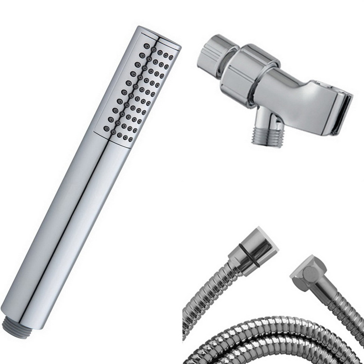 High Pressure Straight Cylindrical Round Strong Flush Flow Hand Shower Kit with 1.5M Hose and Shower Mount