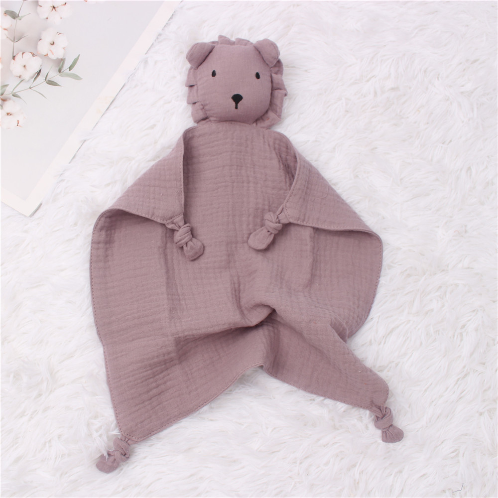 Organic Cotton Bunny Comfort Blanket Soft Toy Muslin Blanket Animal Baby Cat Lovey Baby Comforter