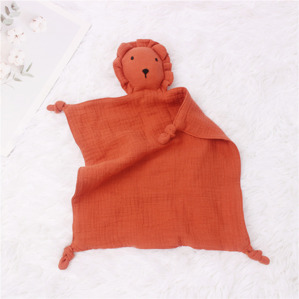 Organic Cotton Bunny Comfort Blanket Soft Toy Muslin Blanket Animal Baby Cat Lovey Baby Comforter