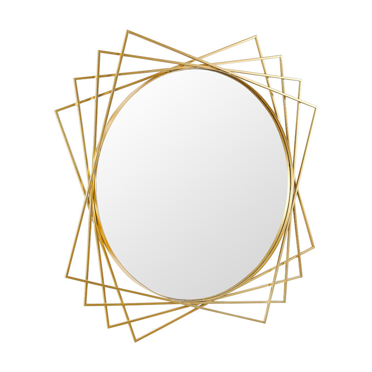 Nordic Modern Large round Square Wall Mirror Art 4mm Aluminium with Gold Metal Frame Minimalist Design for Wedding Home Decor