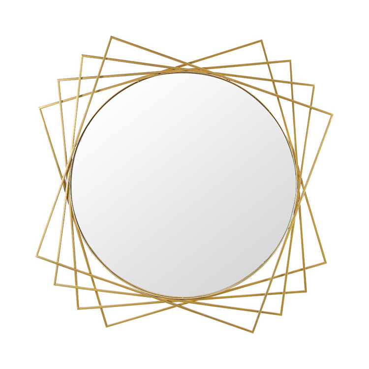 Nordic Modern Large round Square Wall Mirror Art 4mm Aluminium with Gold Metal Frame Minimalist Design for Wedding Home Decor