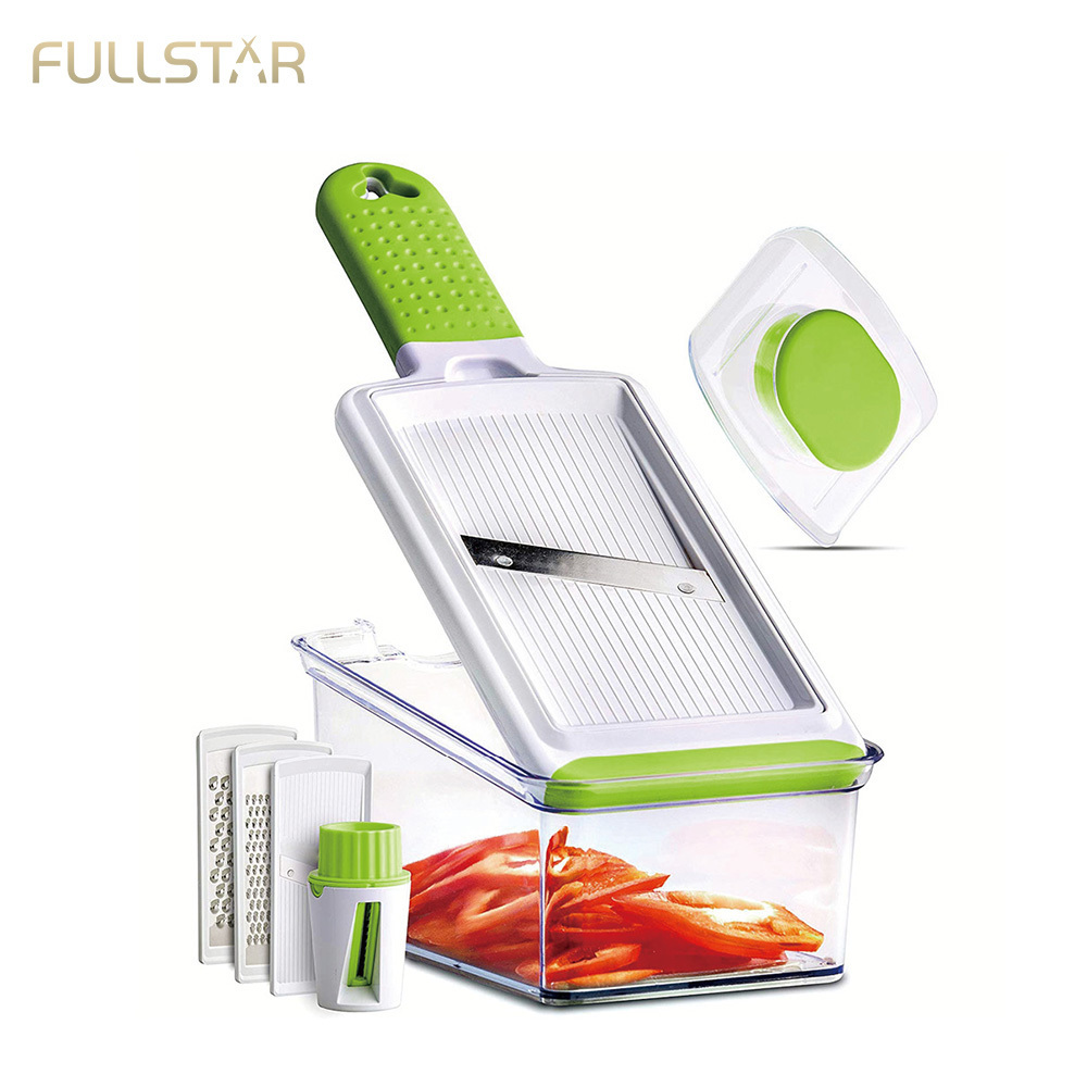 Fullstar TF1107 Multipurpose Vegetable Cutter - Hand Operated Mandolin Slicer - Vegetable Spiralizer