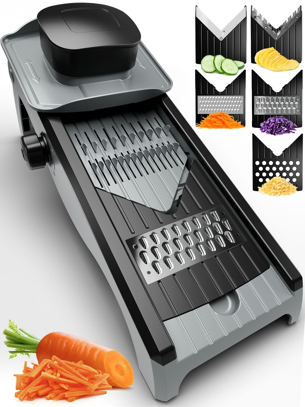 Fullstar Foldable Adjustable Mandoline Slicer for Kitchen - 7-in-1 Vegetable Slicer