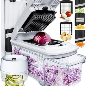 Fullstar All-in-1 Vegetable Chopper, Mandoline Slicer & Cheese Grater | Multi Blade French Fry Cutter & Veggie Dicer