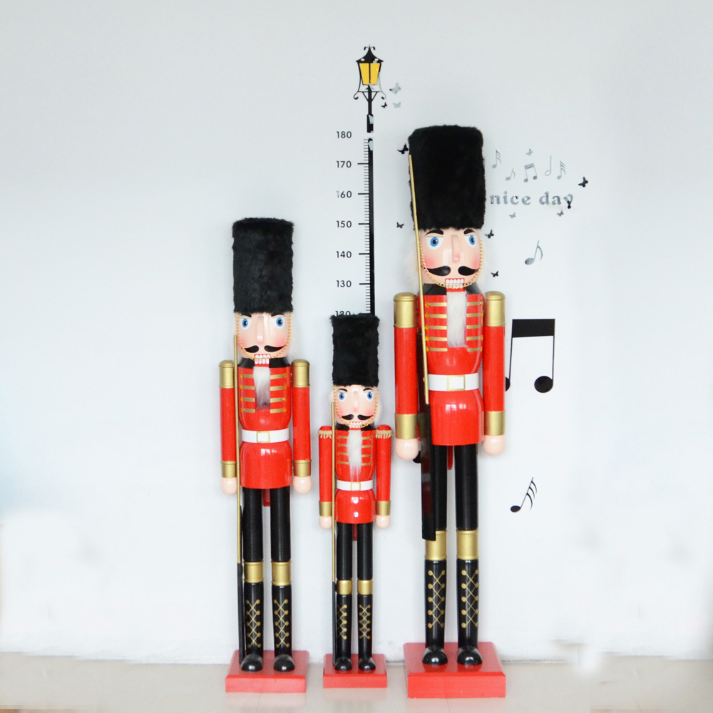 Factory direct sales outdoor 1.8m large nutcracker Christmas wooden tall nutcracker 180cm Puppets Nutcracker Soldier King