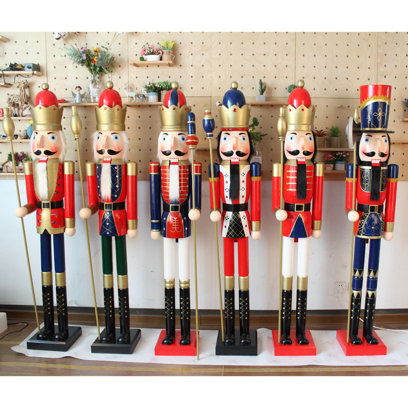 Christmas Decoration 6ft Nutcracker Soldier King Customizable Wooden Nutcracker for Christmas Decor