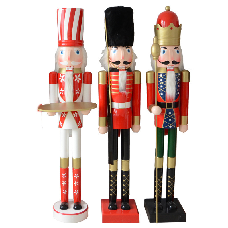 Factory direct sales outdoor 1.8m large nutcracker Christmas wooden tall nutcracker 180cm Puppets Nutcracker Soldier King