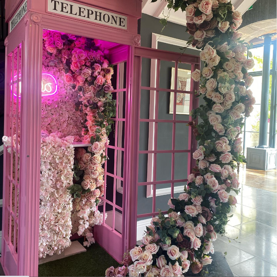 Wedding London Telephone Booth for Wedding Flowers Photo Prop White London Telephone Booth