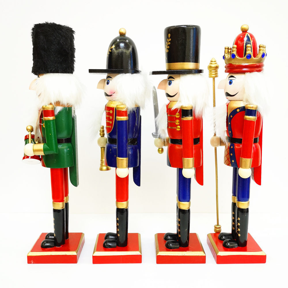 30cm red nutcracker wooden crafts creative christmas decoration home decor ornaments christmas gifts handmade red nutcracker