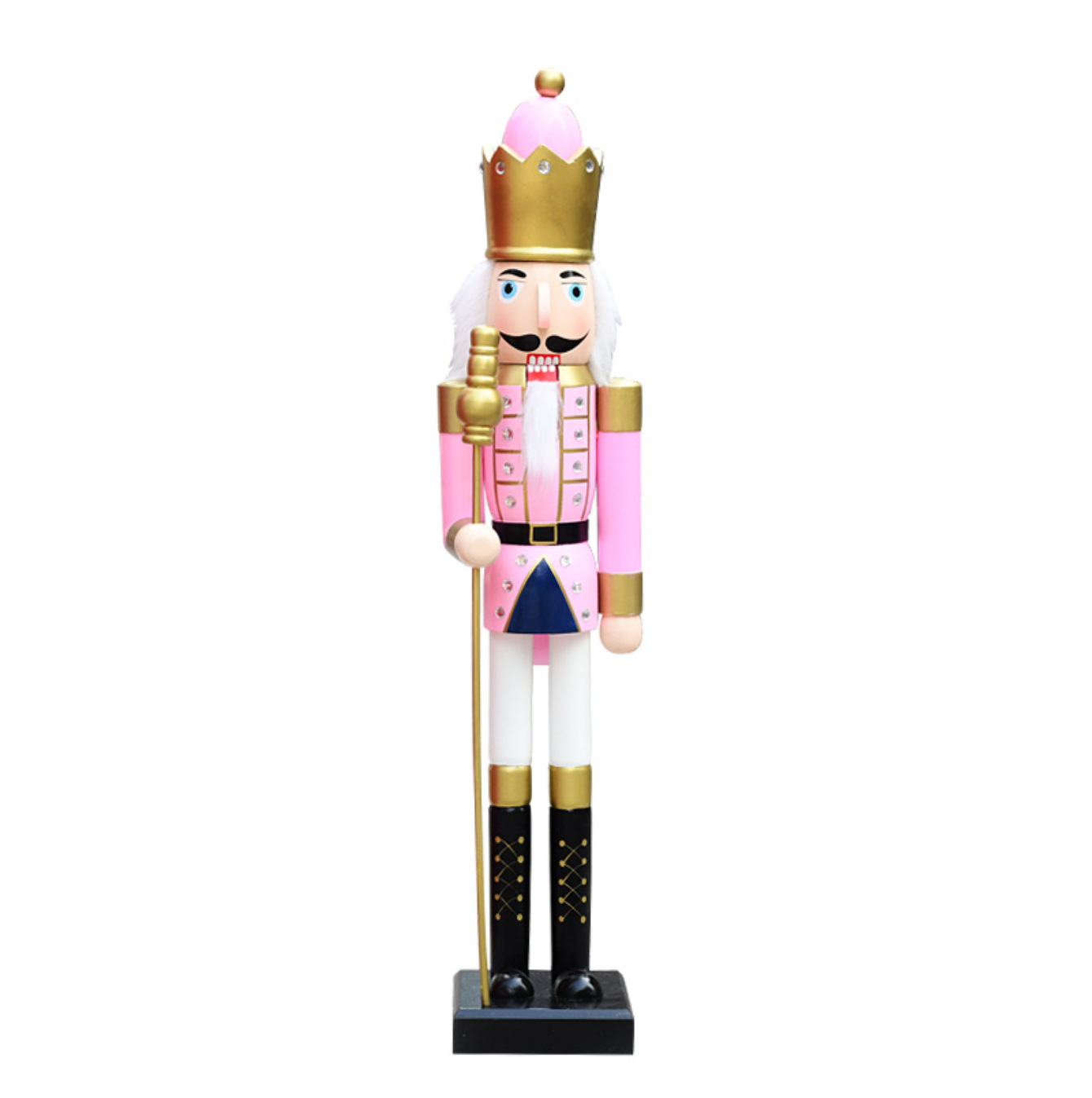 Pink Nutcracker Christmas Creative Home Decoration Ornaments Handmade Wooden Crafts Christmas Gifts Wooden 90cm Pink Nutcracker