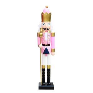 Pink Nutcracker Christmas Creative Home Decoration Ornaments Handmade Wooden Crafts Christmas Gifts Wooden 90cm Pink Nutcracker