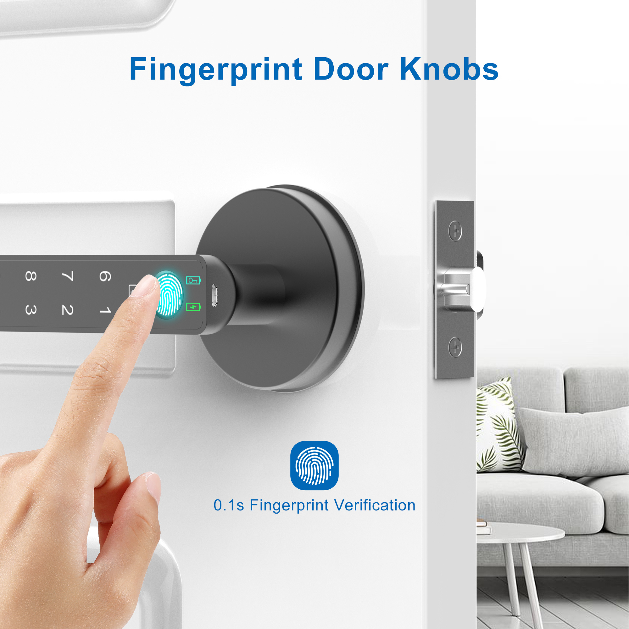 Foxgard Fingerprint Door Lock Smart Door Knob with 5 Unlocking Ways