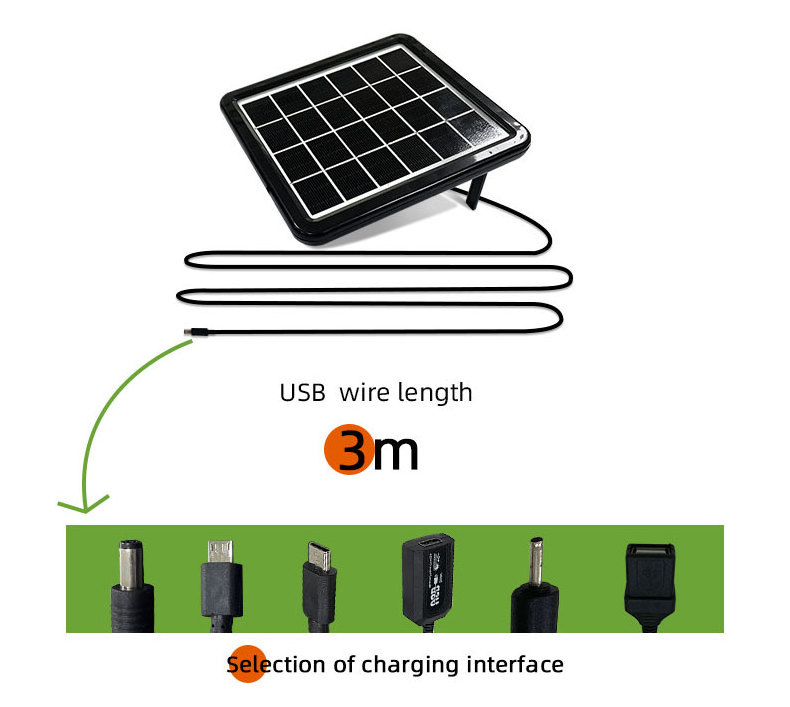 usb c DC mini usb solar panel kit for smart surveillance trial camera ring camera usb-c; barrel-plug