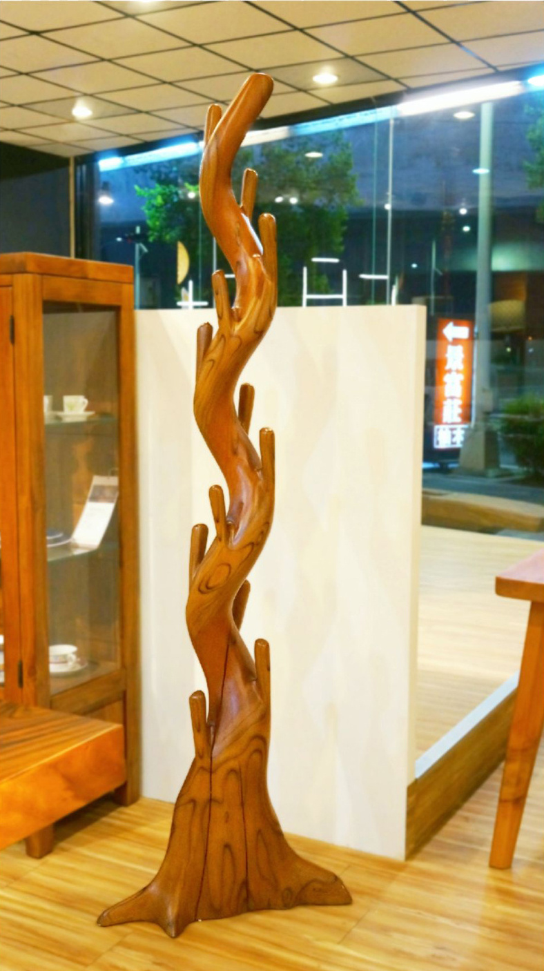 Natural Free-Spirited Walnut Coat Racks for Bedroom and Living Room