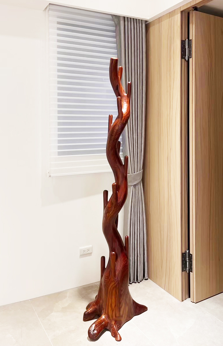 Natural Free-Spirited Walnut Coat Racks for Bedroom and Living Room