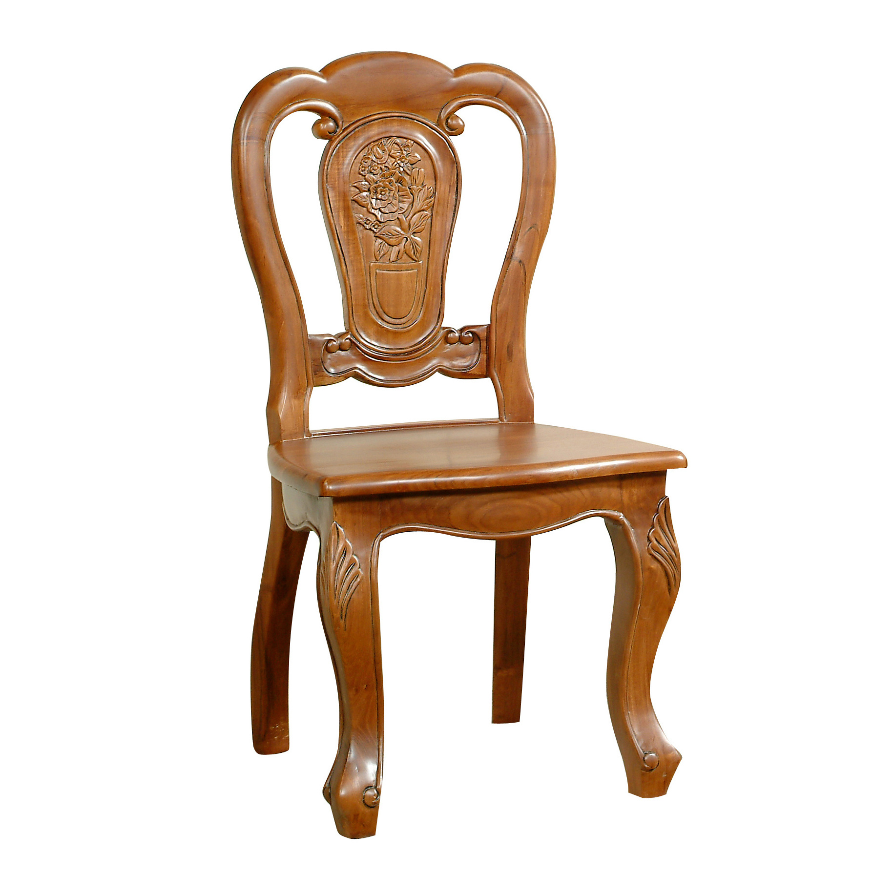 Gorgeous Elegant Orchid Carved Teak Dining Chair for Restaurant and Dining Room