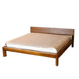 Elegant and Modern Low-Back Teak Chinese Wooden Bed for Bedroom  chinese wooden bed