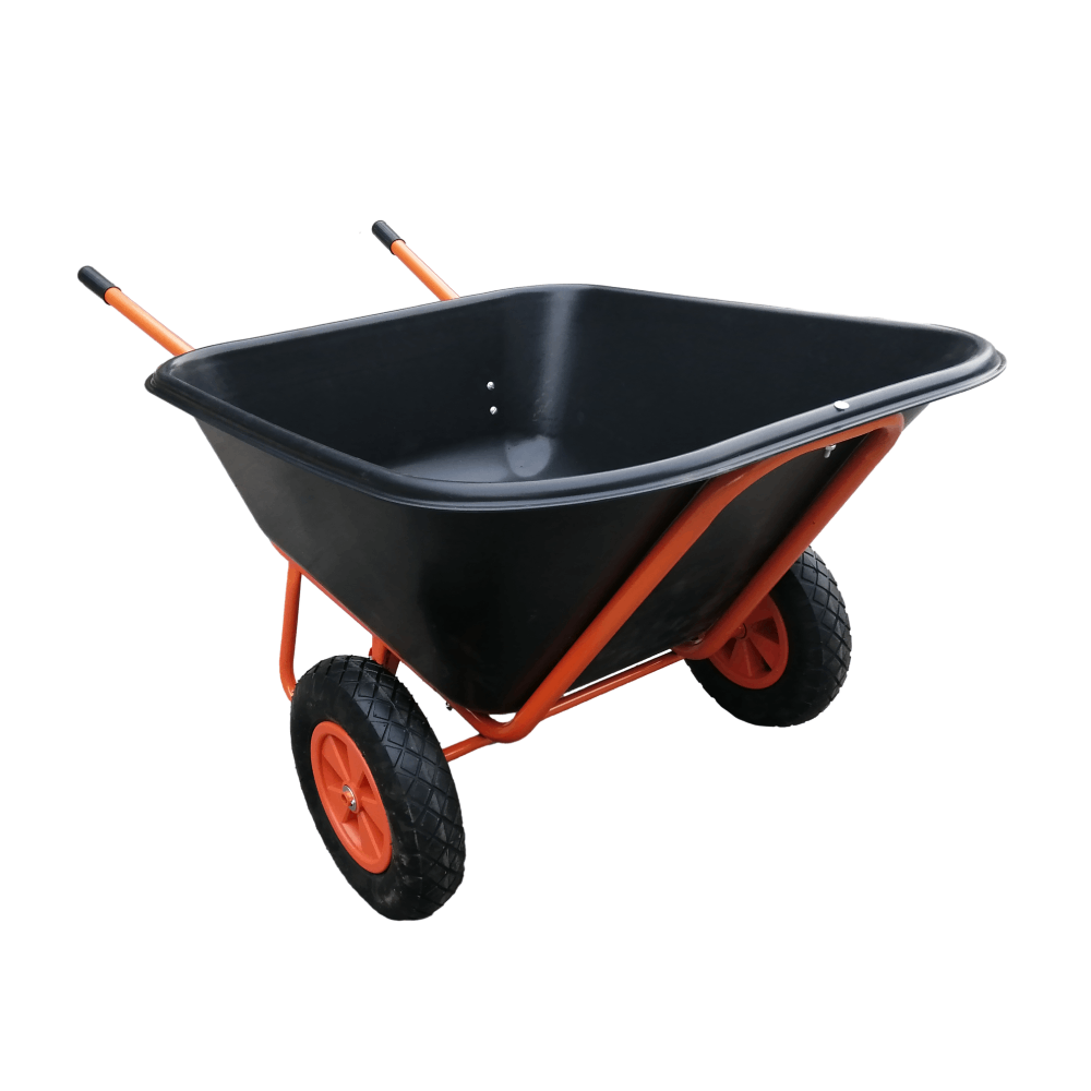 200kg Heavy Duty Farming Construction Large Plastic Tray Two Wheel Wheelbarrow