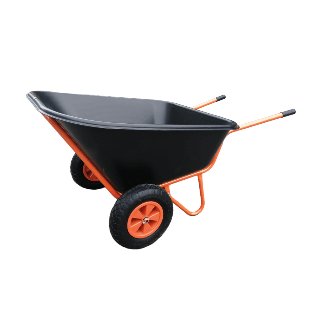 200kg Heavy Duty Farming Construction Large Plastic Tray Two Wheel Wheelbarrow