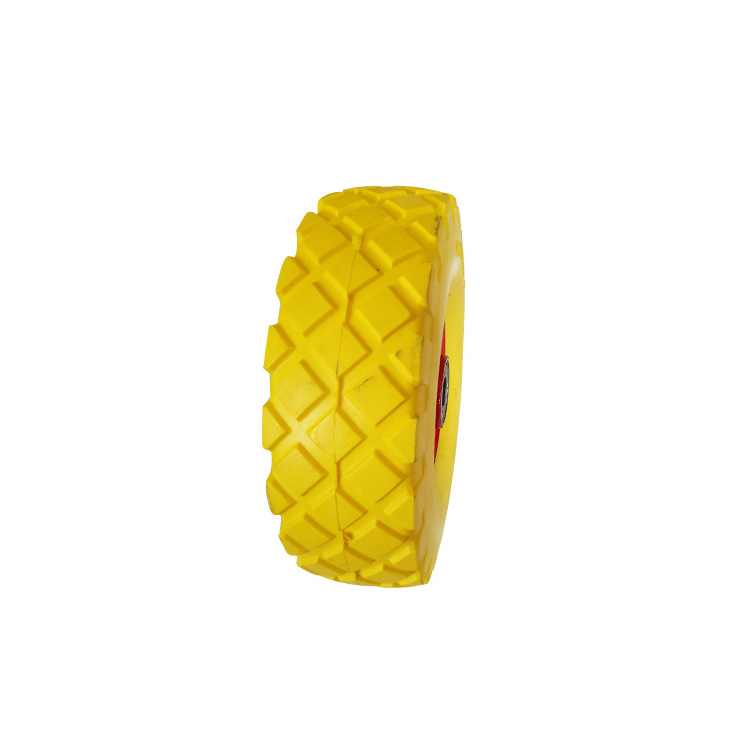 10 inch solid rubber tire with pu foam wheel