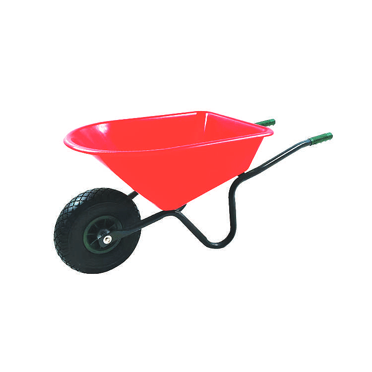 rubber hand grips plastic wheel outdoor kids toy metal tray wheelbarrow