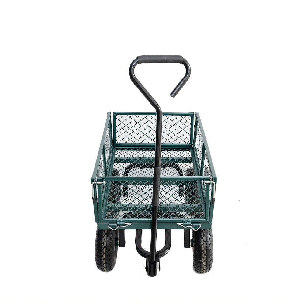 Mesh Foldable Steel Tool Garden Cart Wagon  Outdoor Gardening Cart Hand Trolley Cart