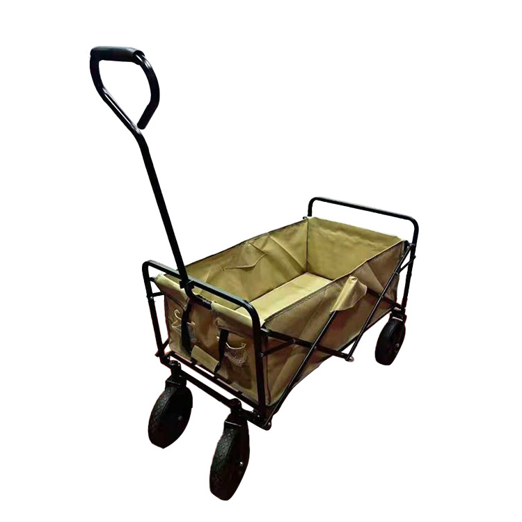 Camping Foldable Garden Trolly 80kg Folding Wagon Cart Wholesale Outdoor Beach With 4 Wheels