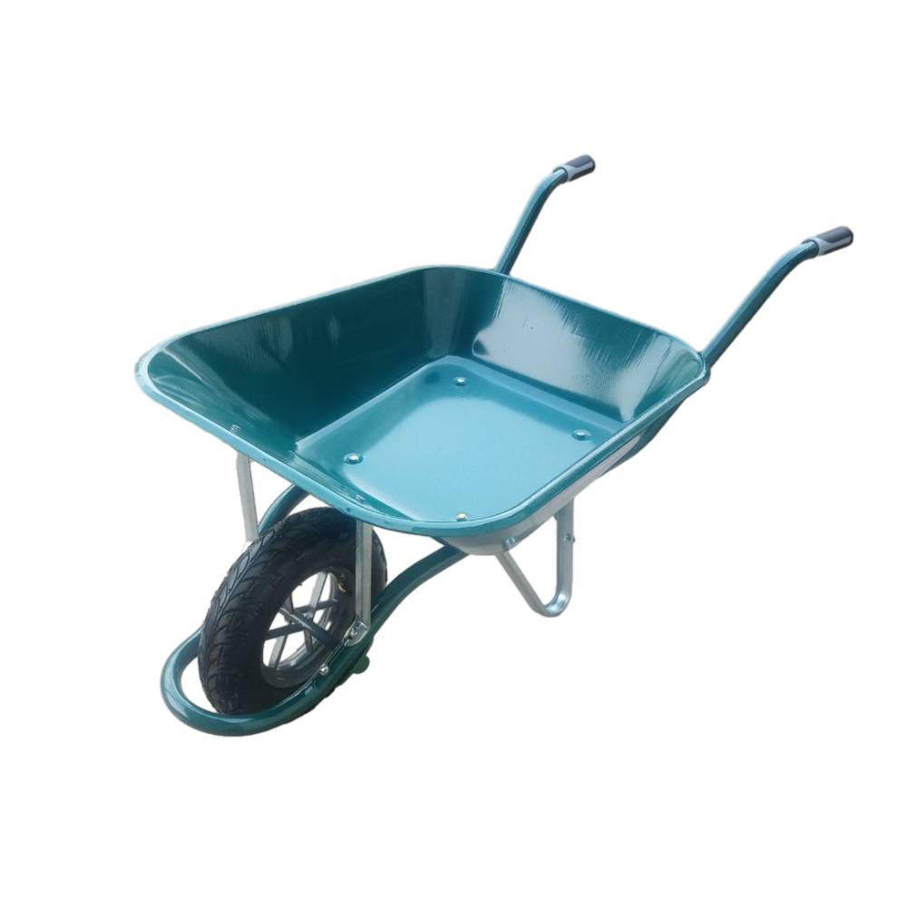 Two color handle grip WB6400 green color building construction wheelbarrow