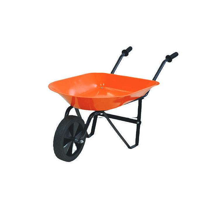 rubber hand grips plastic wheel outdoor kids toy metal tray wheelbarrow