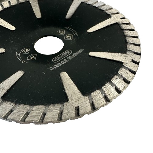 5 Inch 125mm T-segmented Concave curved Diamond Cutting Blade For stone