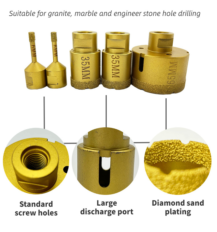 Vacuum Brazed M14 Diamond Core Bit Porcelain Tile Hole Saw Diamond Core Drill Bit Granite Marble Drill Hole Cutter