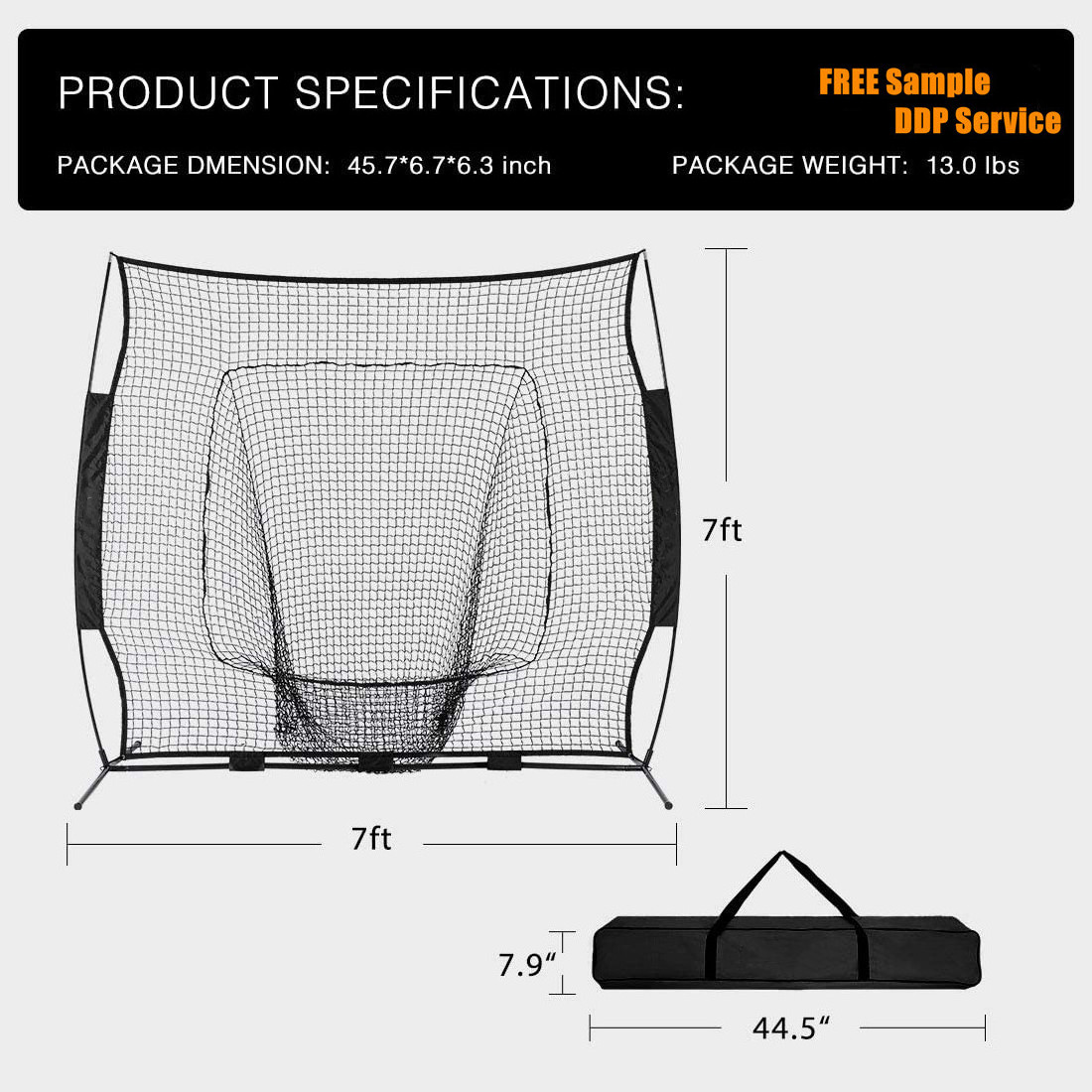 BN01B Portable Training Baseball Net, Softball Practice Hitting Pitching Baseball Net, Baseball Net