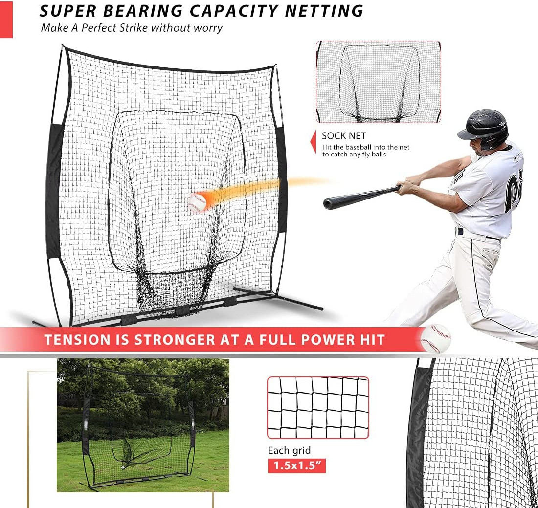 BN01B Portable Training Baseball Net, Softball Practice Hitting Pitching Baseball Net, Baseball Net