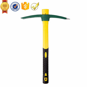 PM02A Gardening Loosening Soil Forged Weeding Garden Pick Axe Fiberglass Handle Pick Mattock Hoe