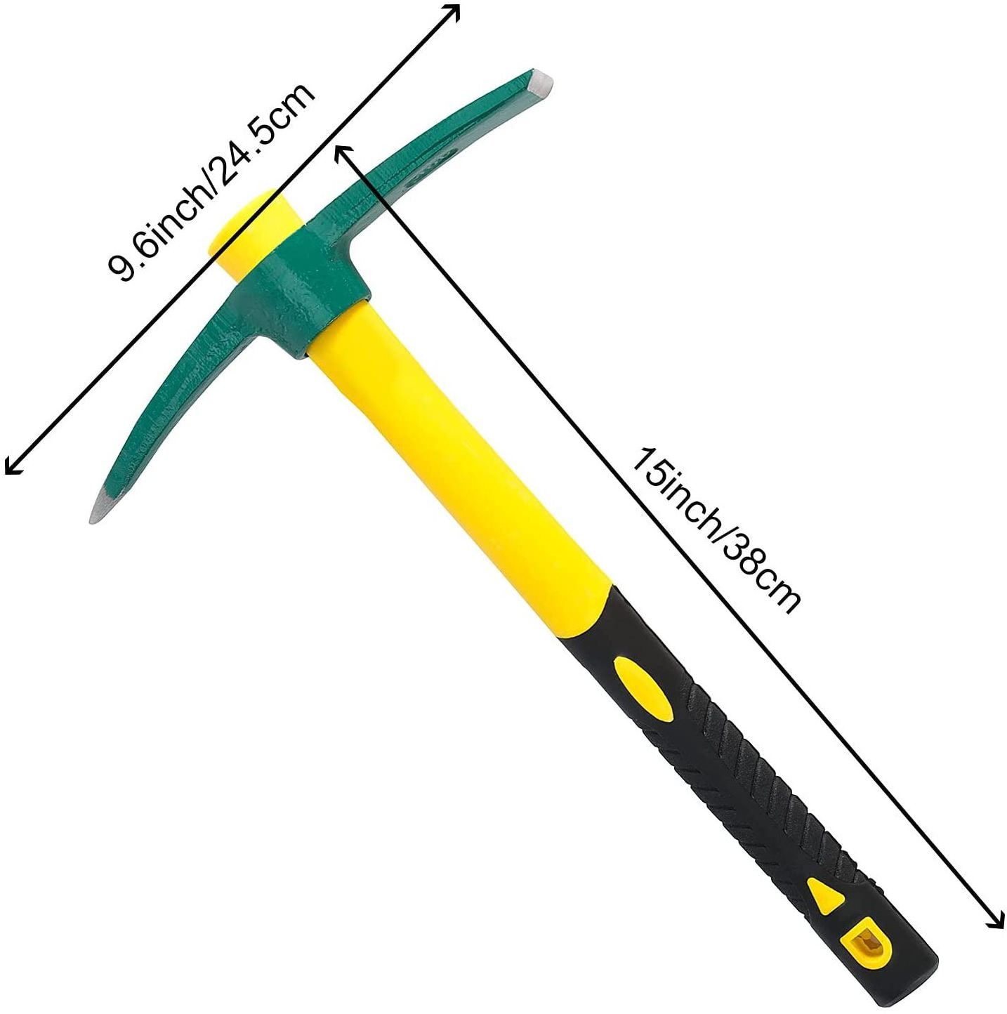 PM04A Gardening Forged Weeding Garden Pick Axe Fiberglass Handle Pick Mattock Hoe for Loosening Soil