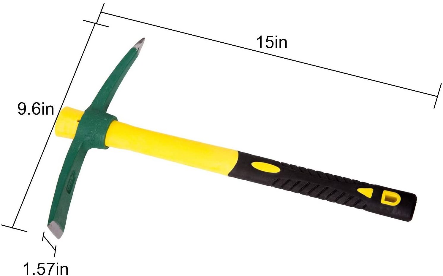 PM02A Gardening Loosening Soil Forged Weeding Garden Pick Axe Fiberglass Handle Pick Mattock Hoe