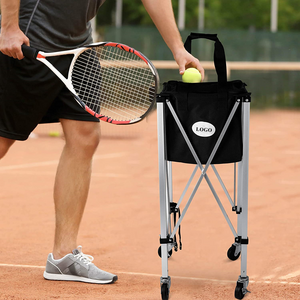 JTC06F Lower Price Portable Tennis Ball Hopper Basket, High Quality Tennis Ball Cart, Wheeled Baseball Tennis Ball Caddy