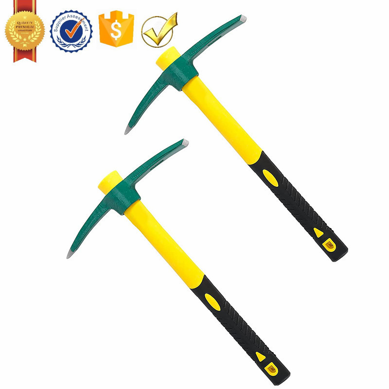 PM04A Gardening Forged Weeding Garden Pick Axe Fiberglass Handle Pick Mattock Hoe for Loosening Soil