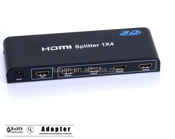 Full hd hdmi splitter 1x4 support 3d & cec with 1080p