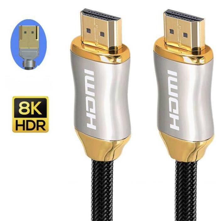 Customized 4K 8K 24K Gold Plated Metal Can 2.1 30AWG HDMI Cable