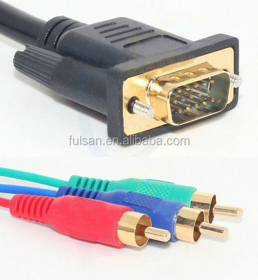 High Speed VGA to 3 RCA Cable Male to Male