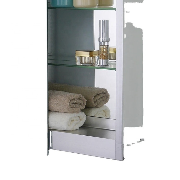 Aluminum Bathroom Cabinet with Sliding Mirror Door 25.6 inch x 18.9 inch